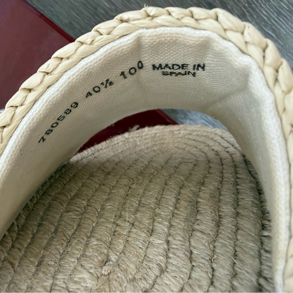 ❗️SOLD❗️GUCCI Cora Crystal GG Logo Raffia Slides Mules
Espadrille Sandals Shoes - Picture 4 of 12